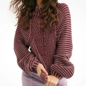 FREE PEOPLE MOCK NECK SWEETHEART SWEATER
